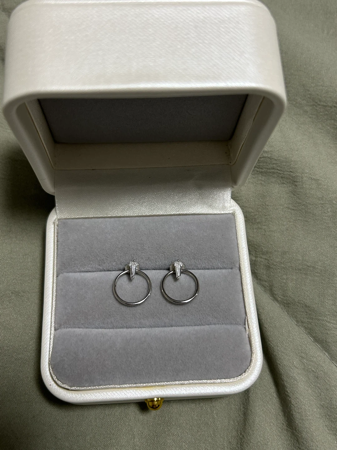 Small Hoop Earrings with Crystal Detail
