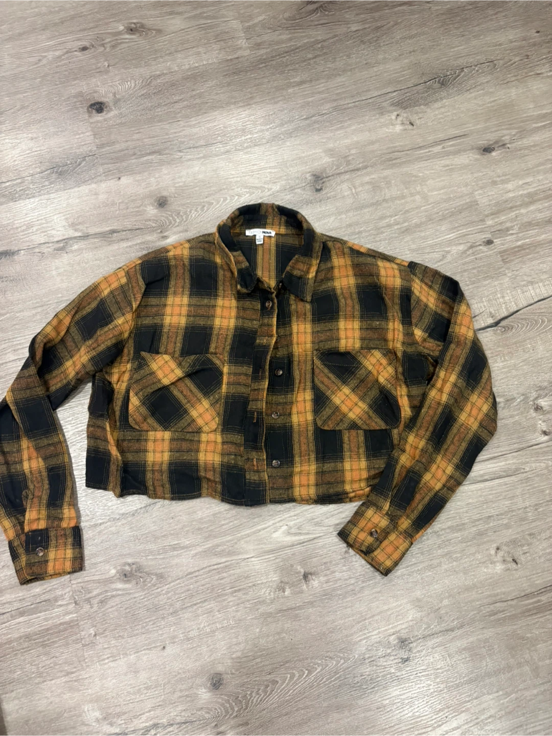 Fashion Nova Flannel Cropped Shirt