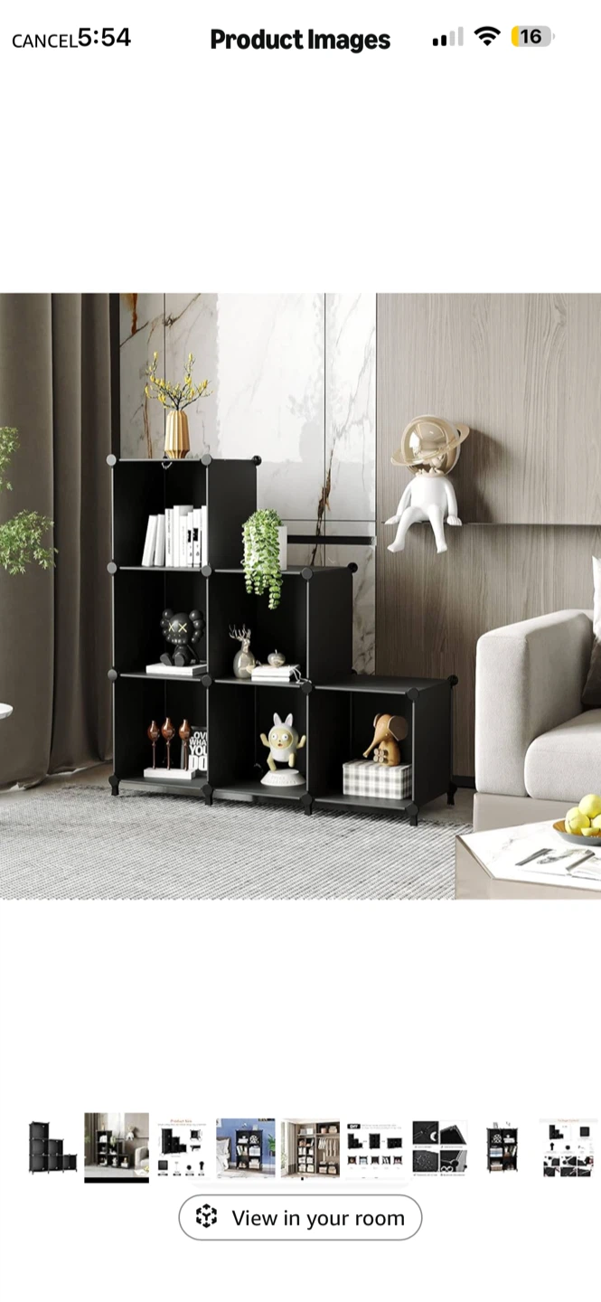 BNIB AWTATOS 6 Cube Storage Organizer Black - photo 2