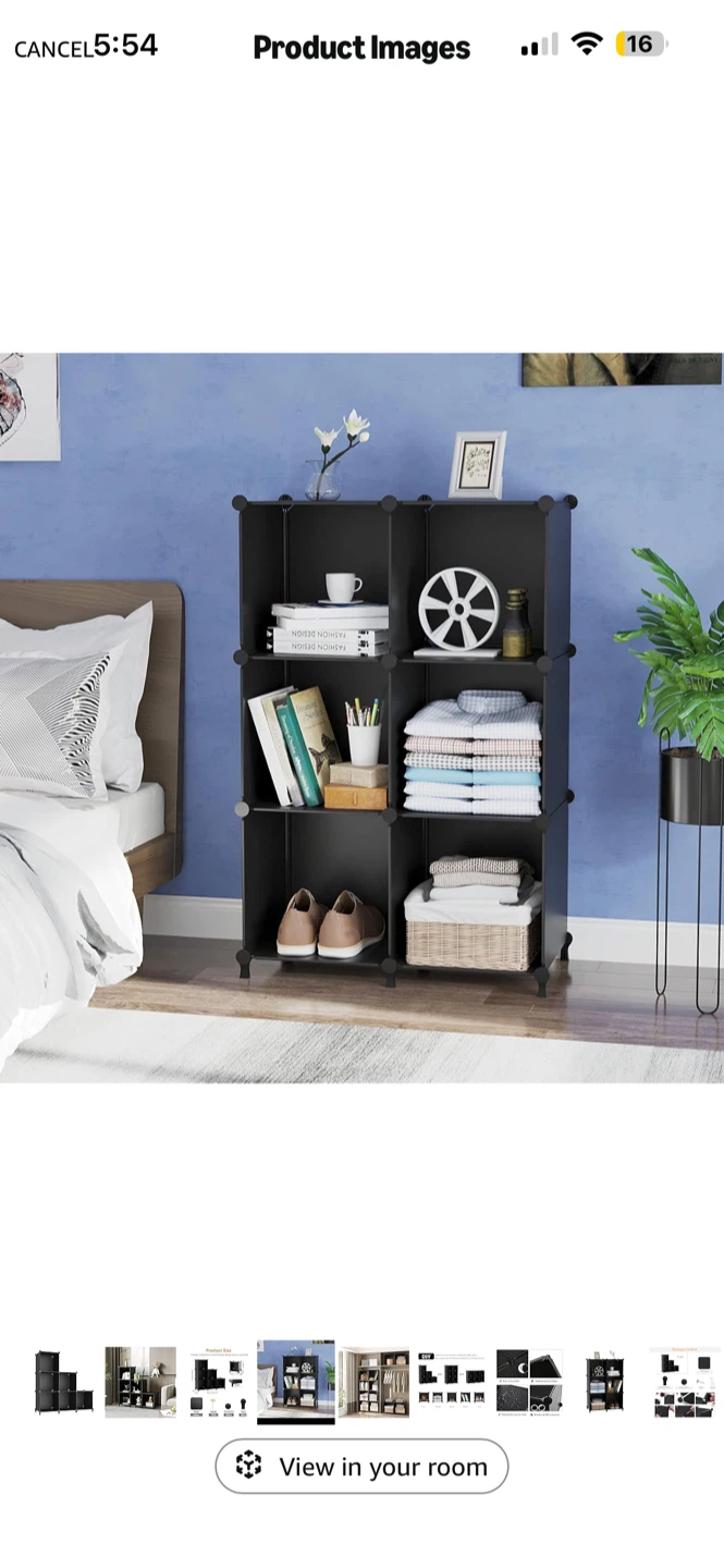 BNIB AWTATOS 6 Cube Storage Organizer Black - photo 4