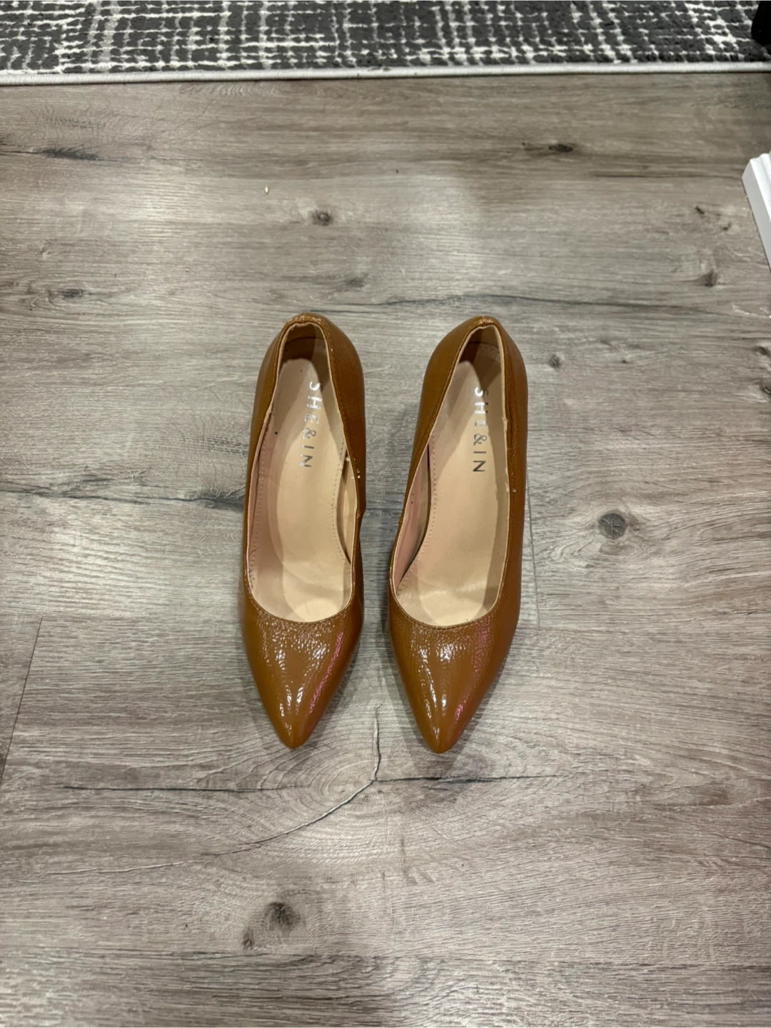 Brown Patent Leather Stiletto Heels