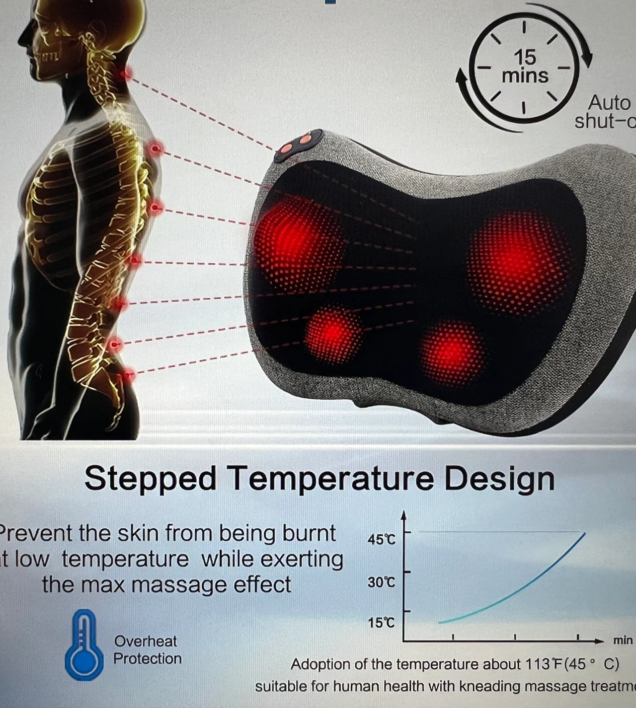 Neck and back Massager with Heat - photo 3