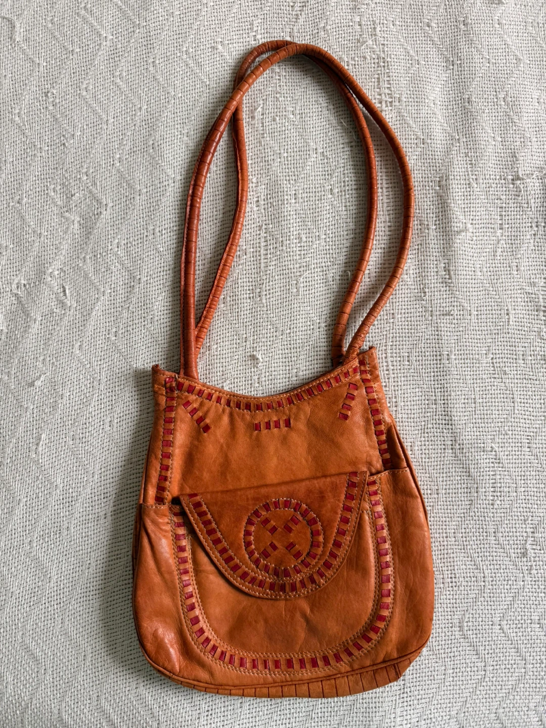 Vintage Brown Leather Crossbody Bag