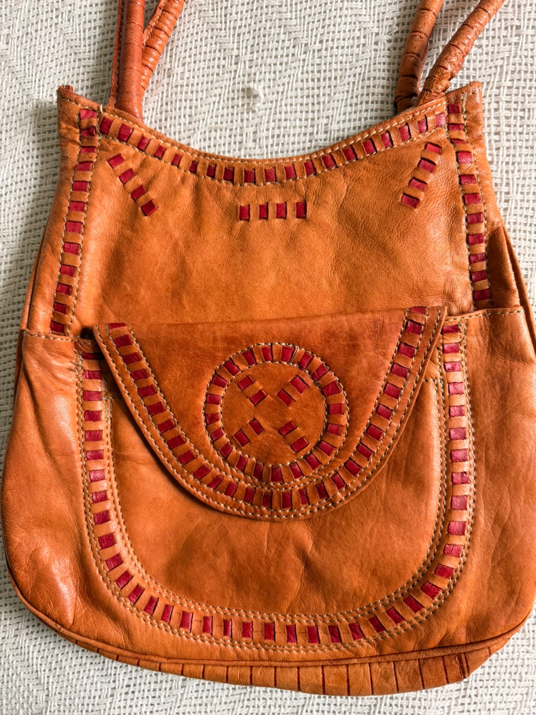 Vintage Brown Leather Crossbody Bag - photo 2