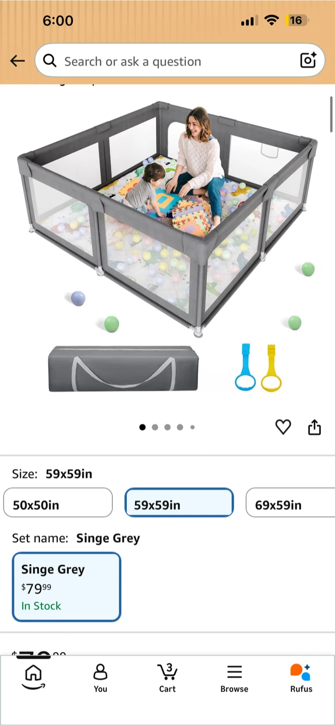 BNIB Palopalo 59x59inch Large Baby Playpen - photo 2