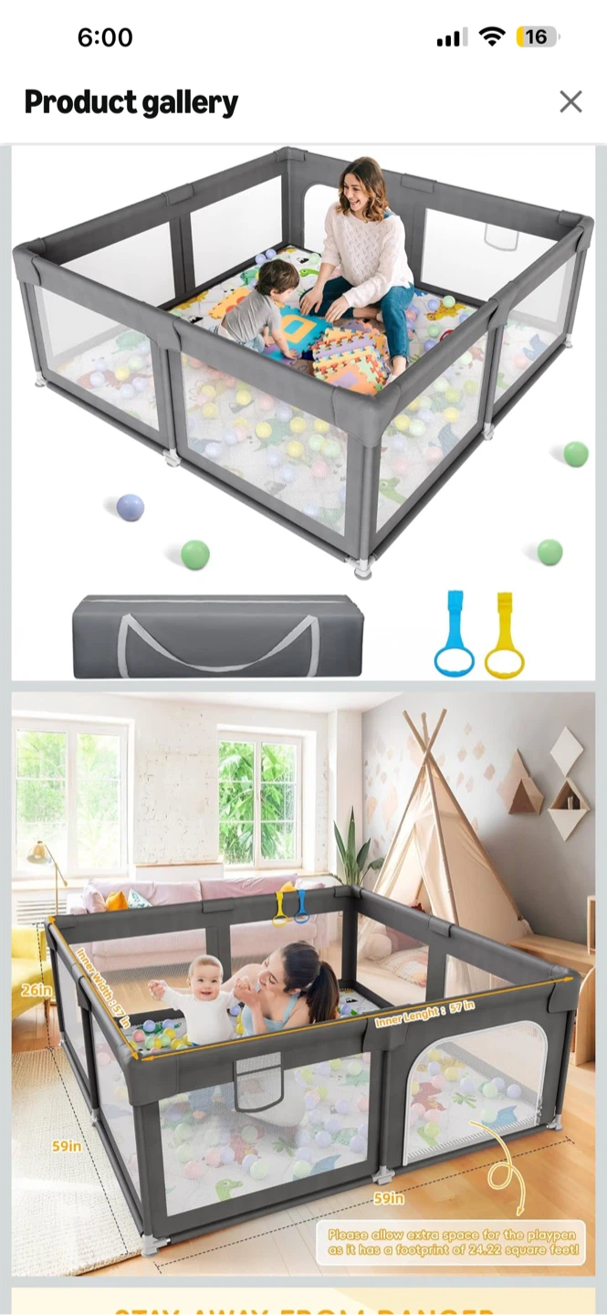 BNIB Palopalo 59x59inch Large Baby Playpen - photo 3