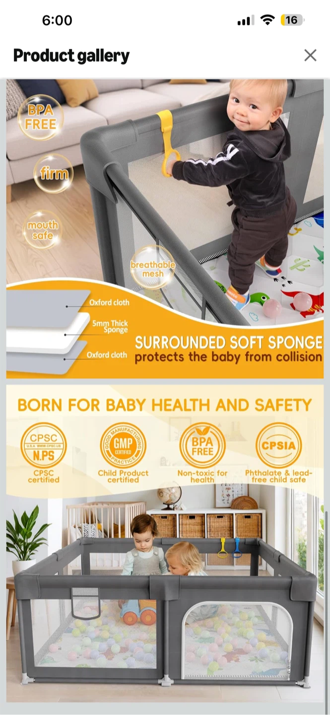 BNIB Palopalo 59x59inch Large Baby Playpen - photo 5