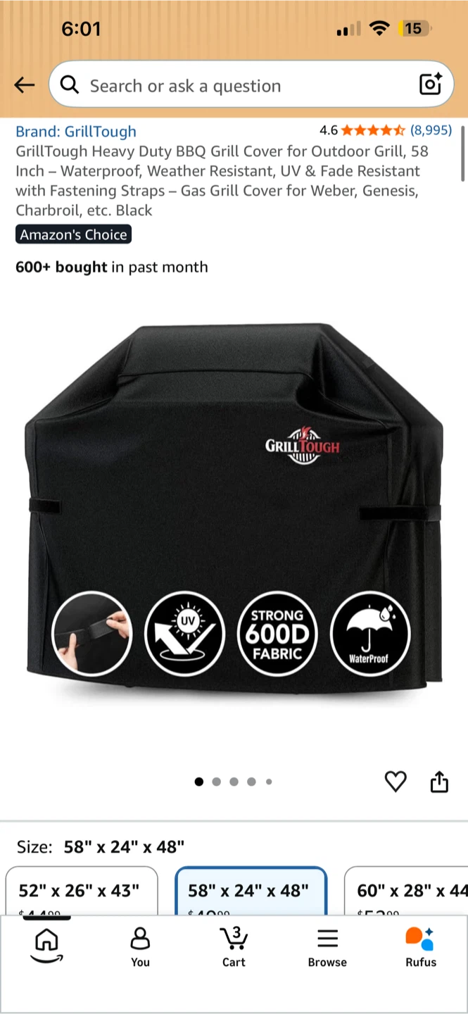 NEW GrillTough Heavy Duty BBQ Grill Cover