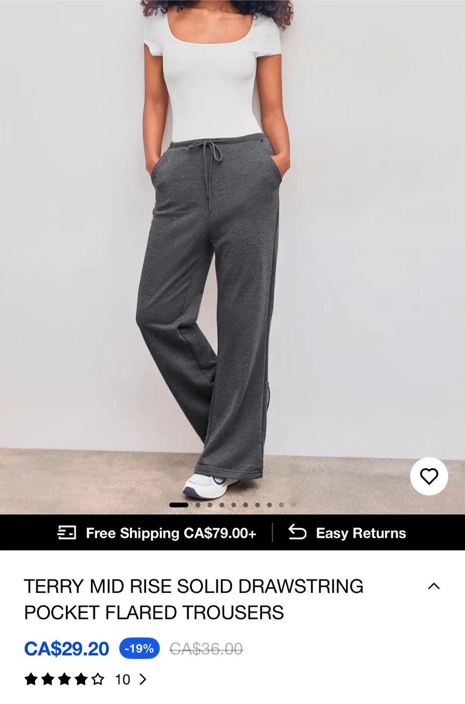 Drawstring Flared Trousers
