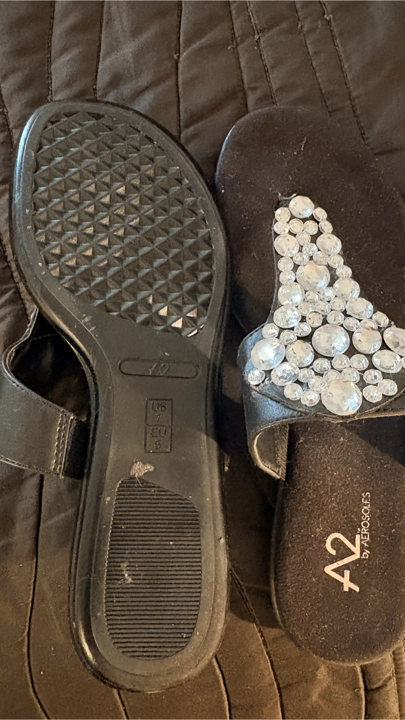A2 by Aerosoles Embellished Black Thong Sandals - photo 2