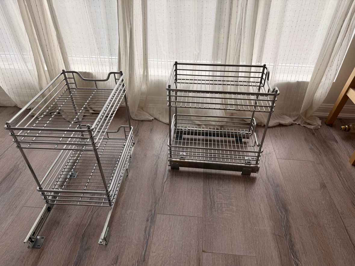 2 Tier Pull Out Wire Basket Shelving