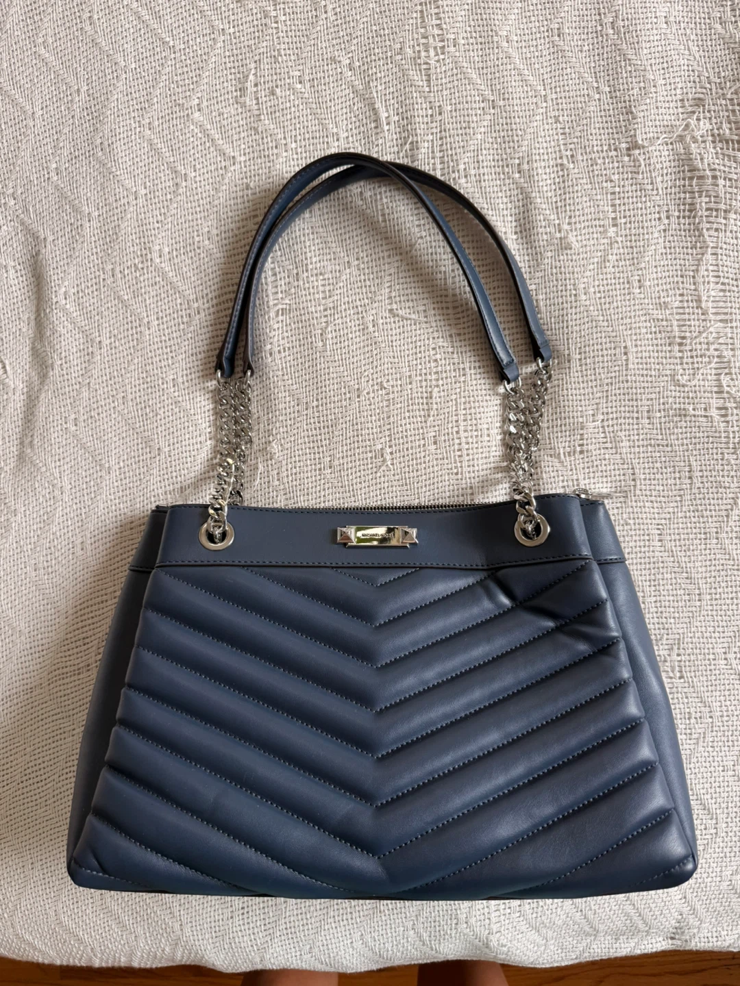 Michael Kors Navy Quilted Leather Shoulder Bag