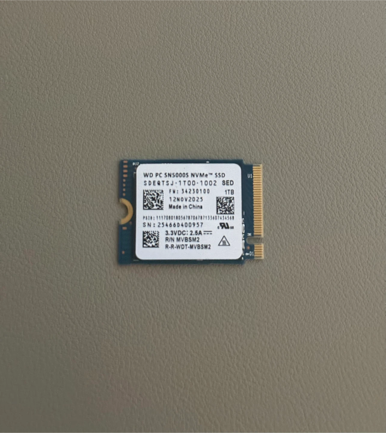 LIKE NEW Western Digital SN5000S WD 1TB NVMe SSD 2230