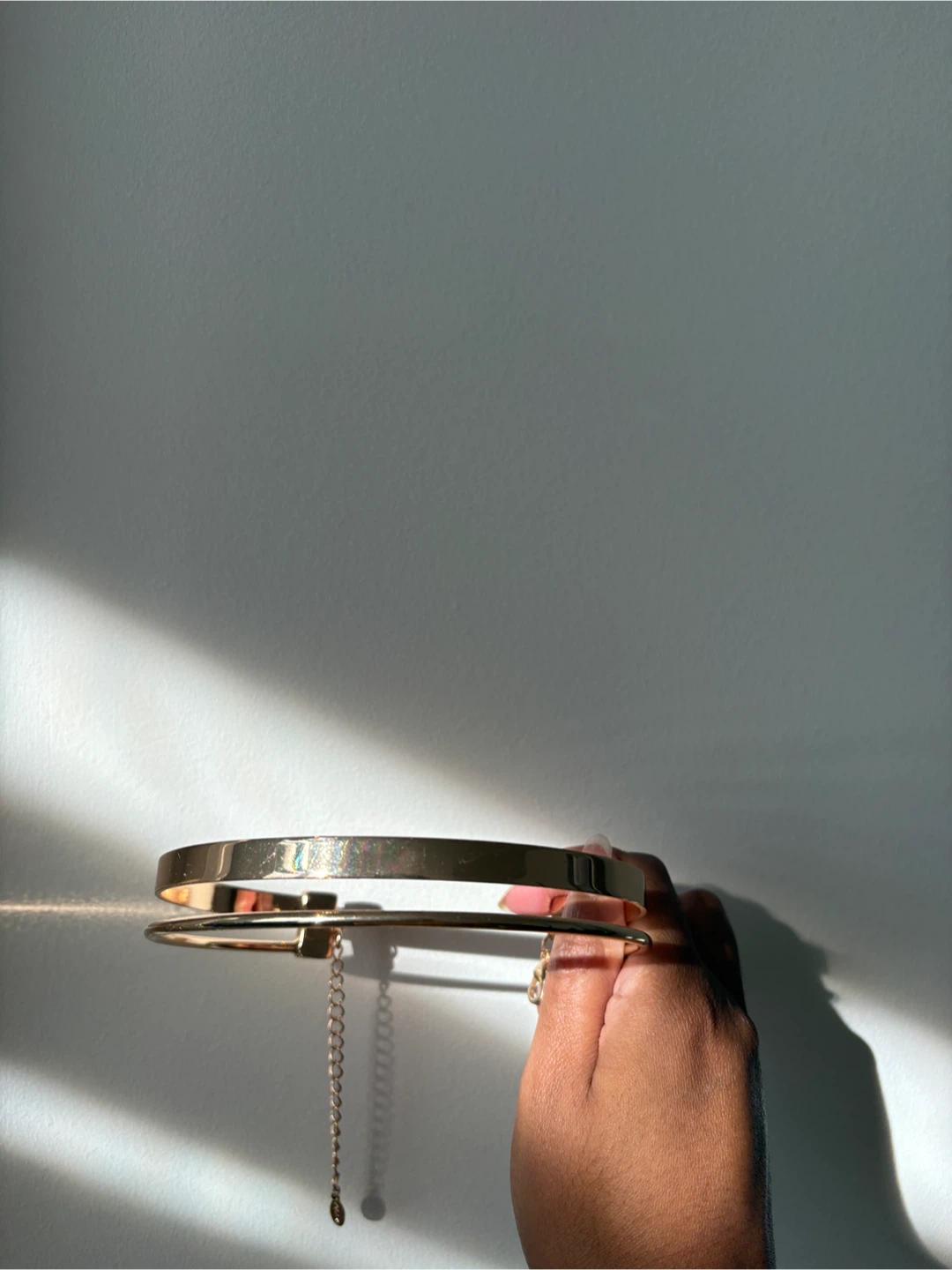 Gold Tone Choker Necklace with Chain