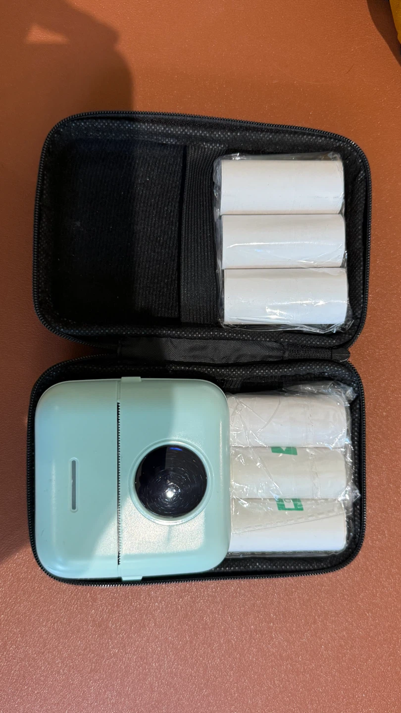 Portable Mini Printer with Case and Paper Rolls - photo 2