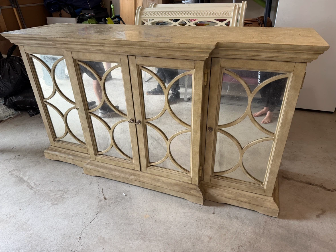 Mirrored Accent Cabinet with Storage