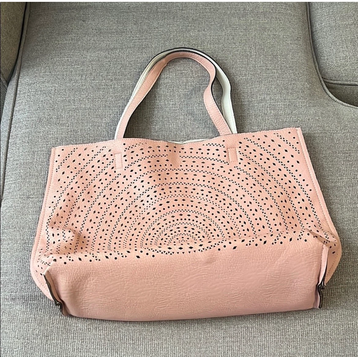 Pink Perforated Tote Bag