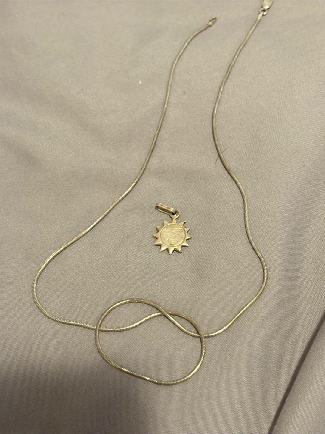 Sterling Silver snake and Sun Pendant Necklace - photo 2