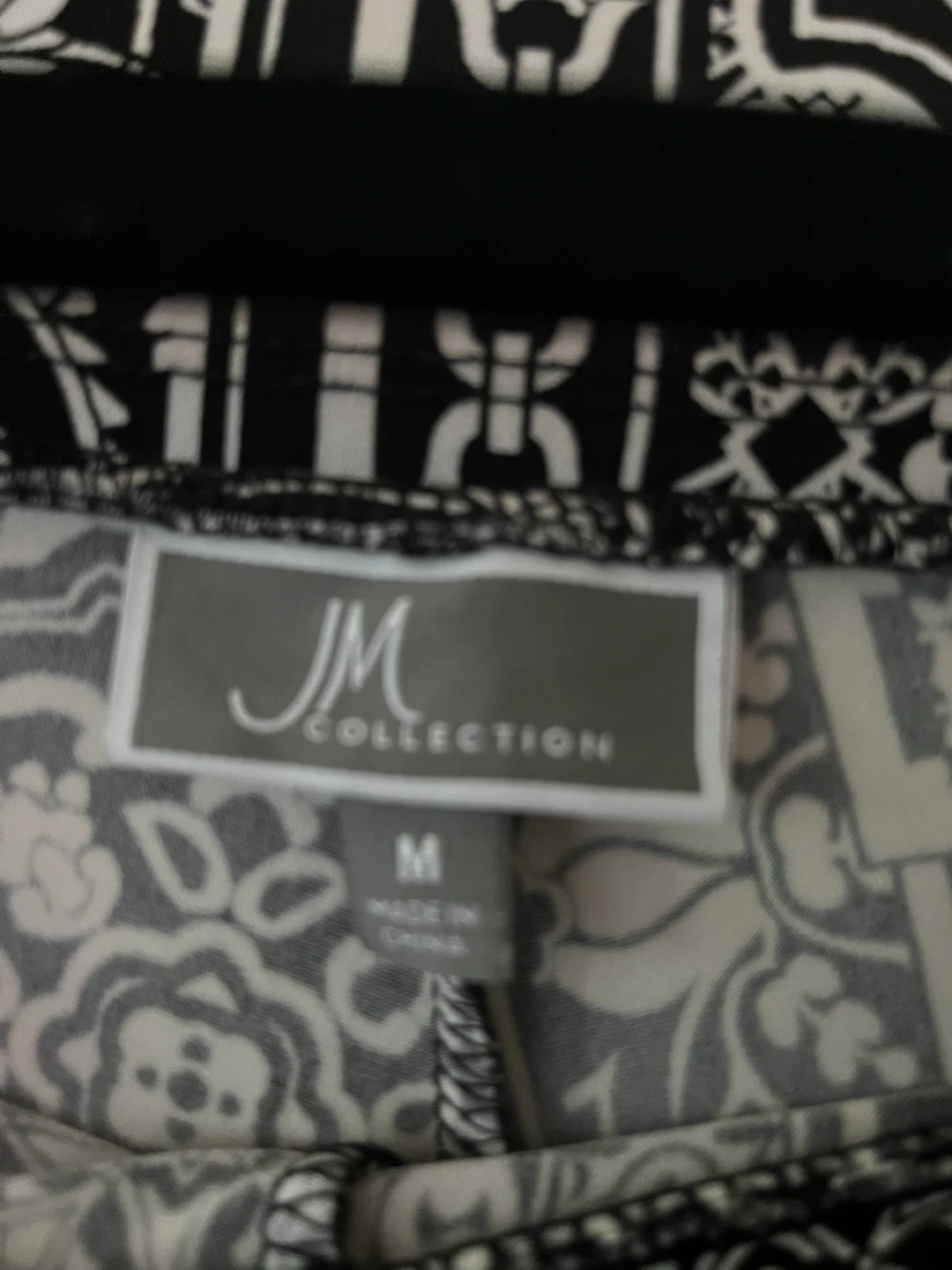 JM Collection Black and White Pattern Pants - Size M - photo 5
