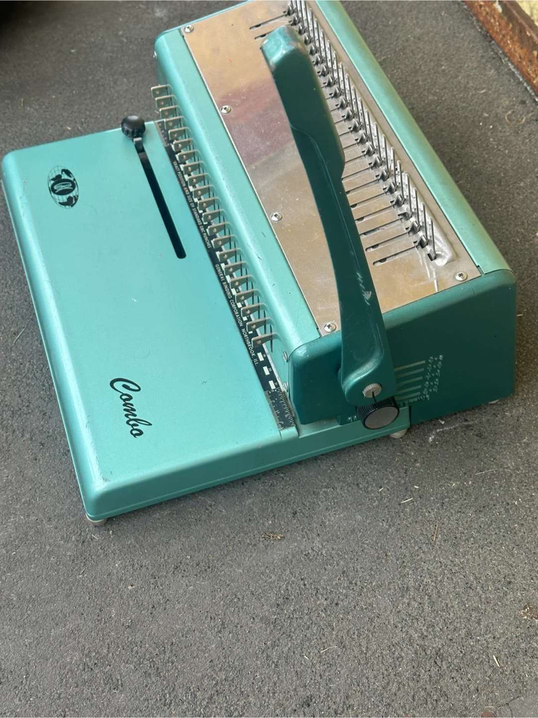 Vintage GBC Combo Manual Comb Binding Machine Teal - photo 3