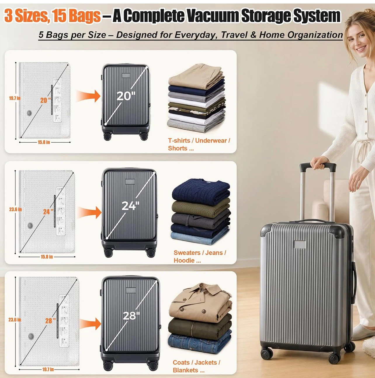 Rechargeable Cordless Electric Vacuum Pump & 15 Storage Bags - photo 3
