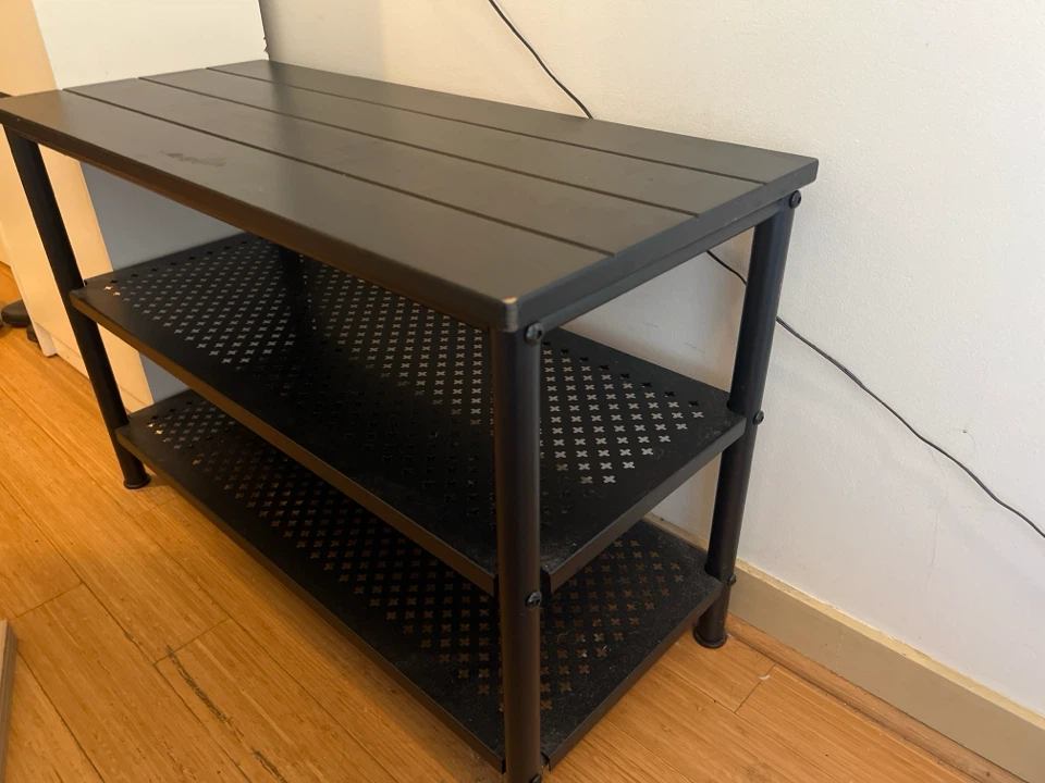 Black 3-Tier Metal Shelf Unit