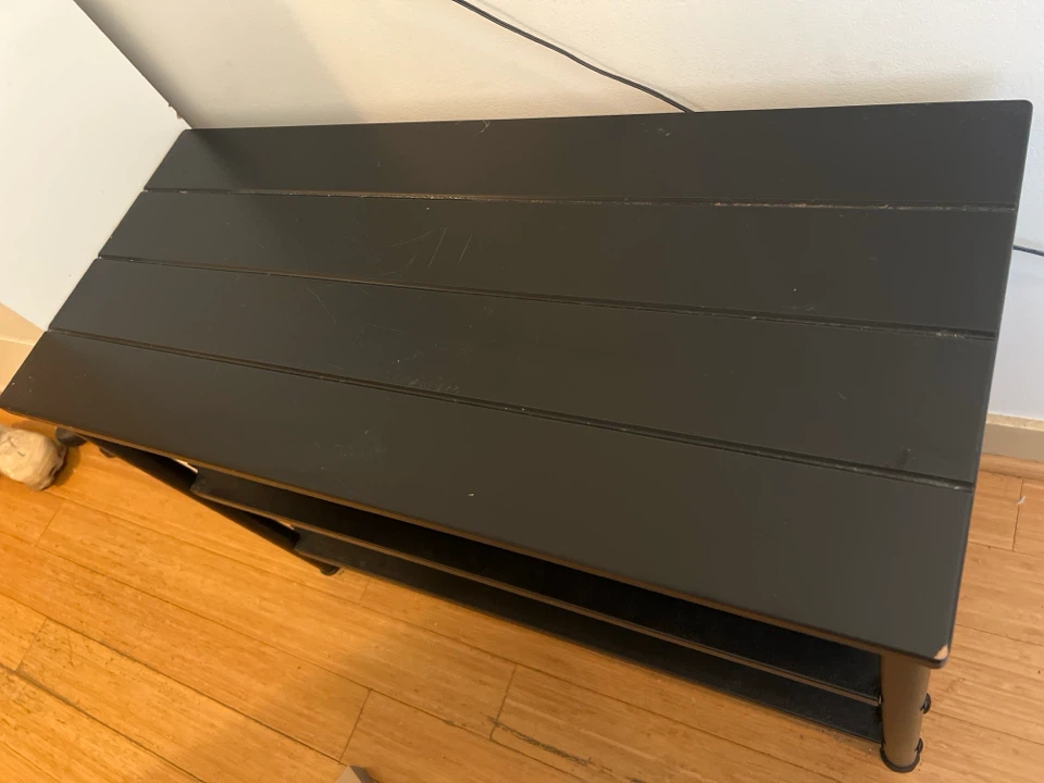 Black 3-Tier Metal Shelf Unit - photo 2