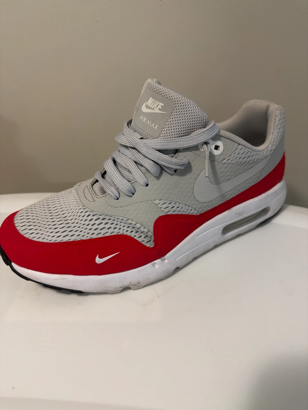 Nike Air Max 1 Grey Red Sneakers - photo 2
