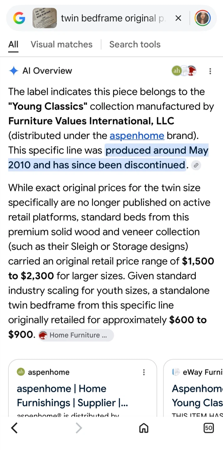 Aspenhome Twin Bedframe - Young Classics Collection - photo 4