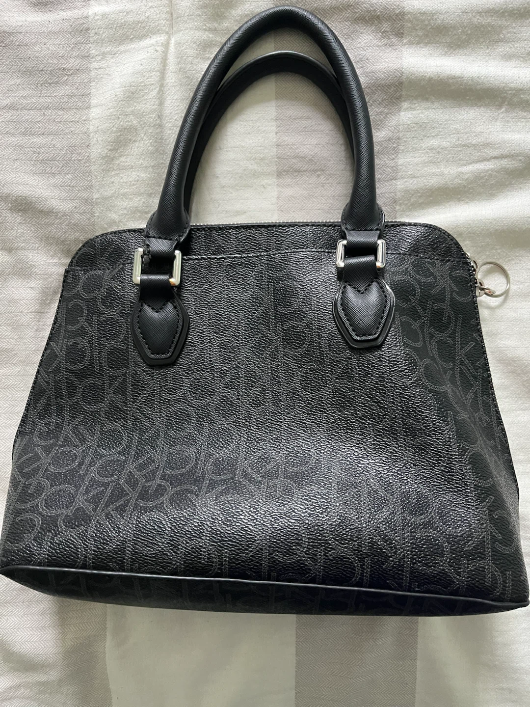 Calvin Klein Black Monogram Satchel Handbag