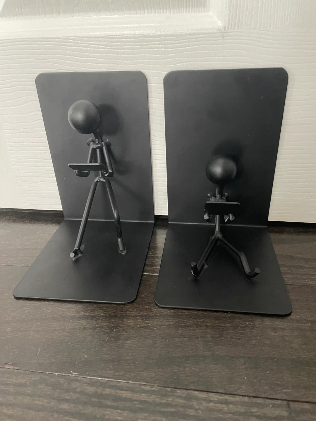 Set of 2 Black Metal Stick Figure Bookends