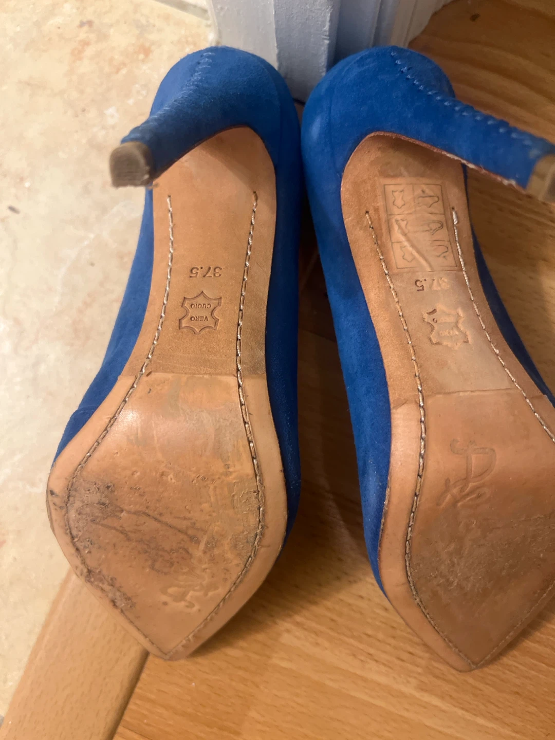 Alice + Olivia Suede Pointed Toe Heels - Royal Blue - photo 3