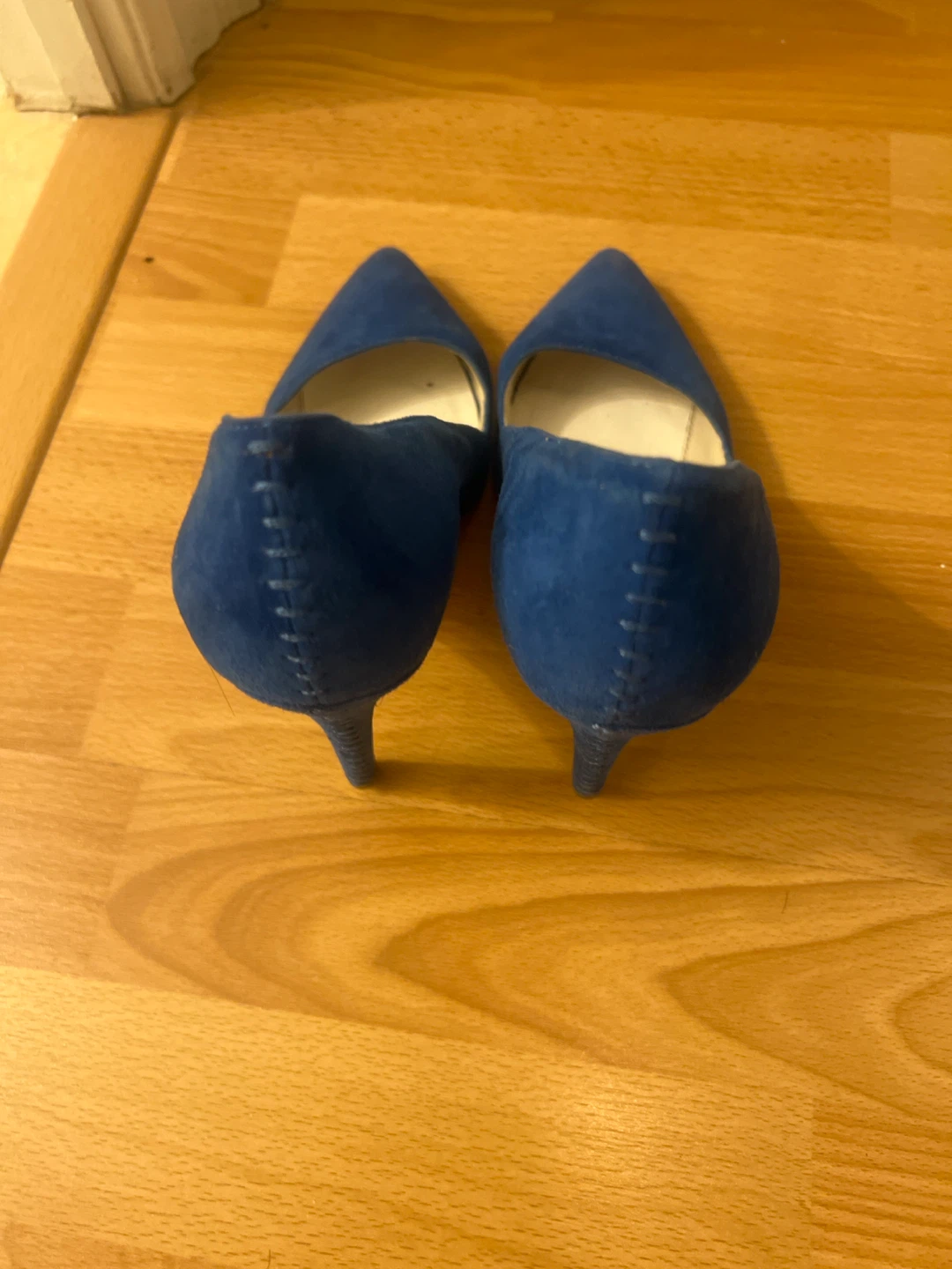 Alice + Olivia Suede Pointed Toe Heels - Royal Blue - photo 4