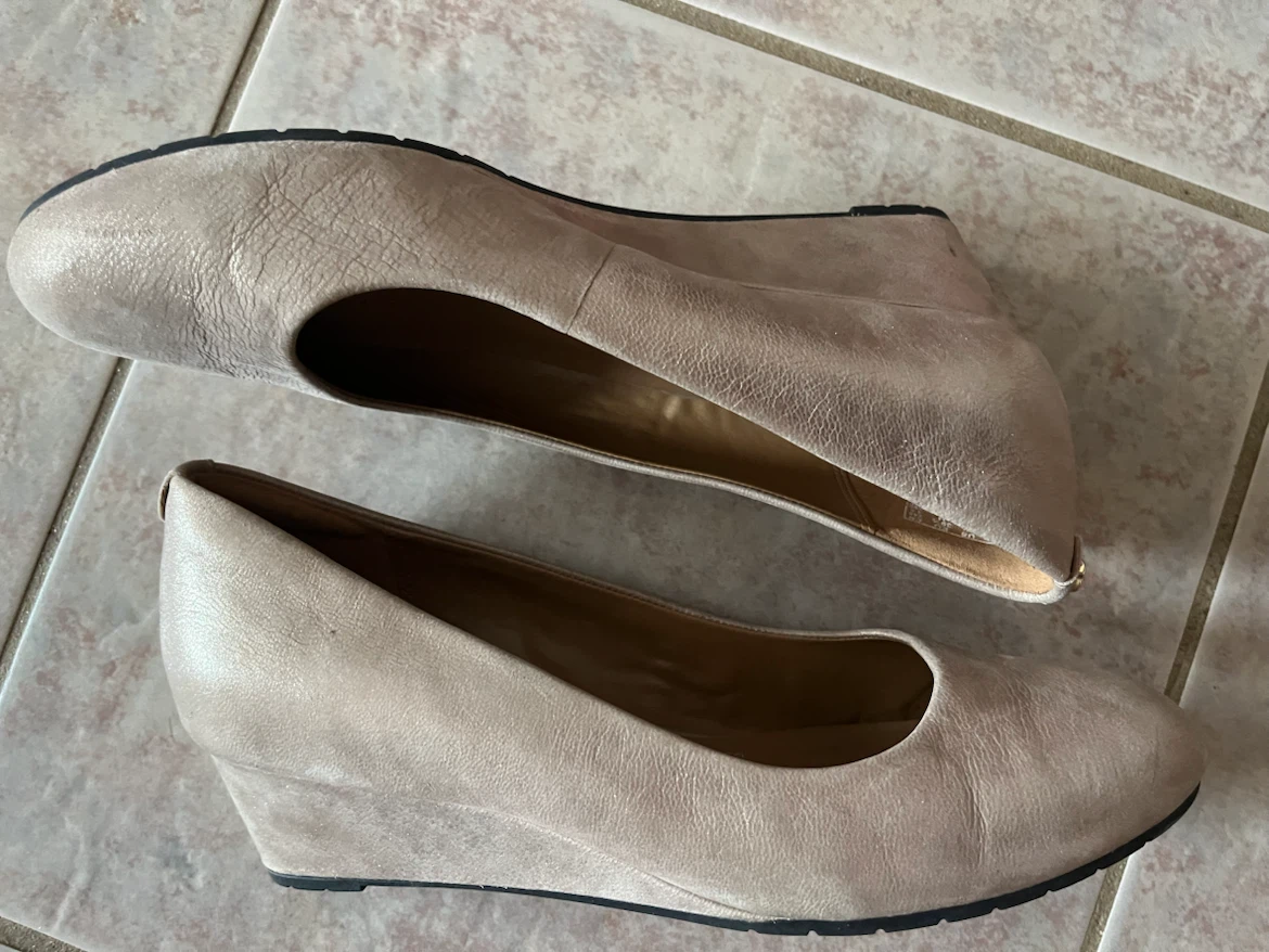 Clarks Artisan Beige Wedge Shoes