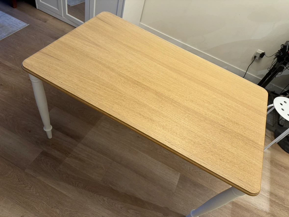 Wooden Dining Table with White Legs - photo 2