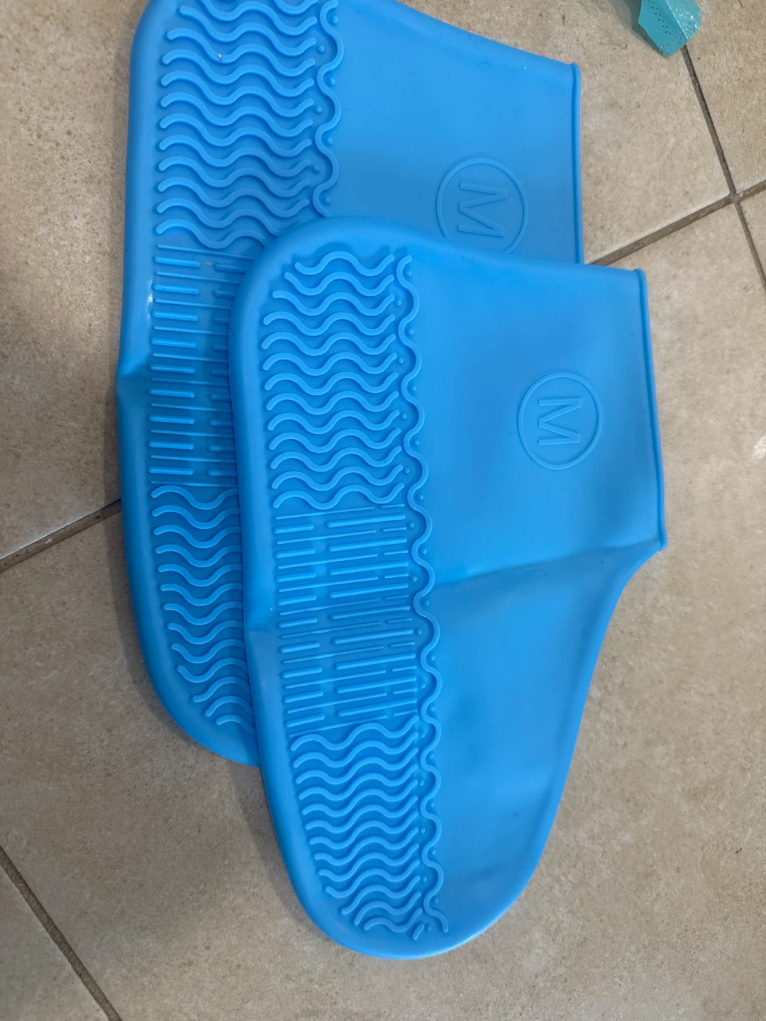 Blue Reusable Silicone Shoe Covers - Size M