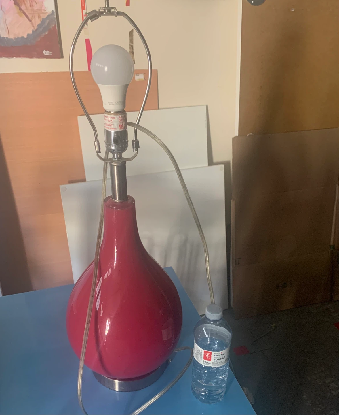 Red Glass Table Lamp