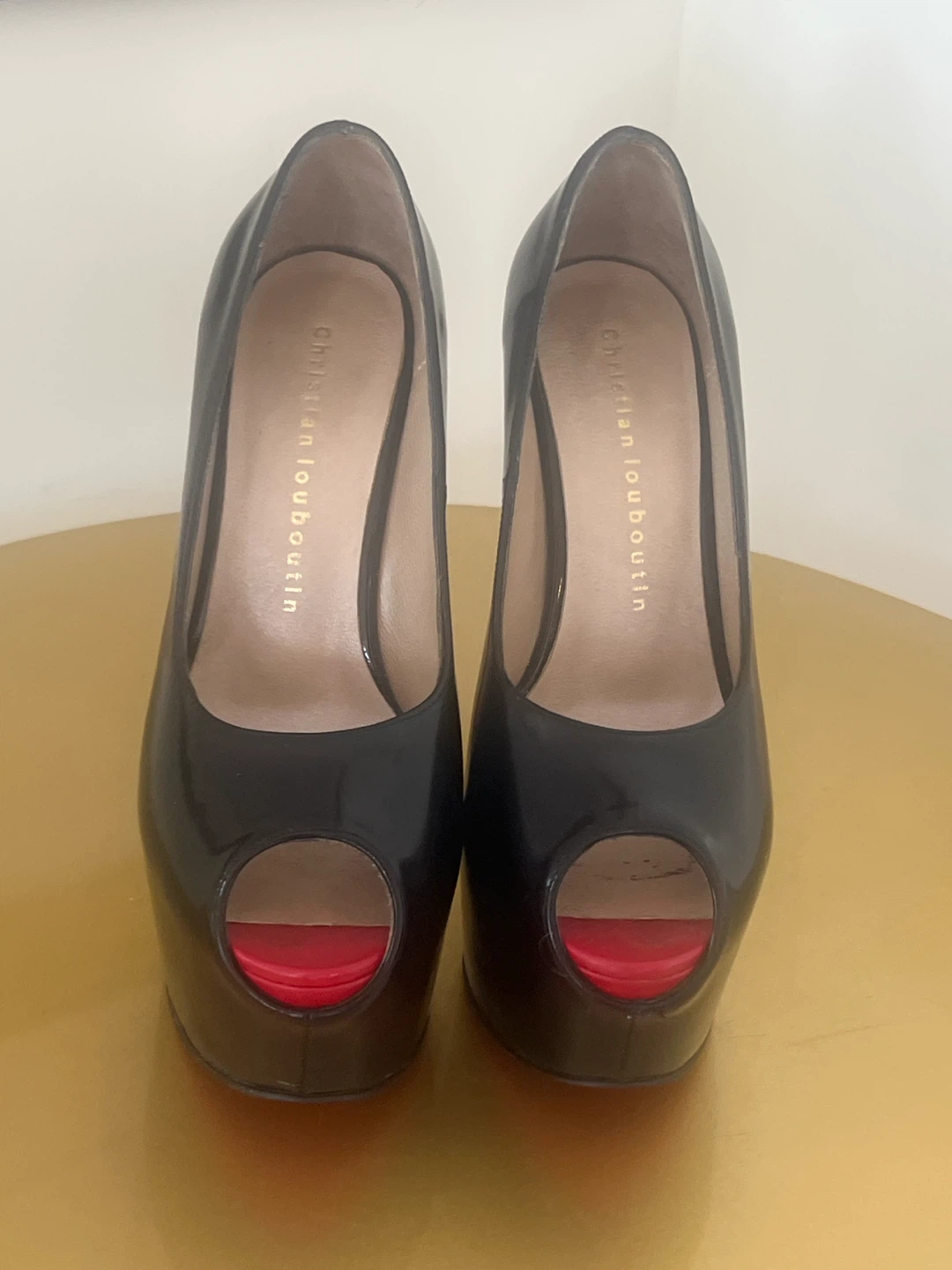 Black Patent Peep-Toe Heels - photo 4