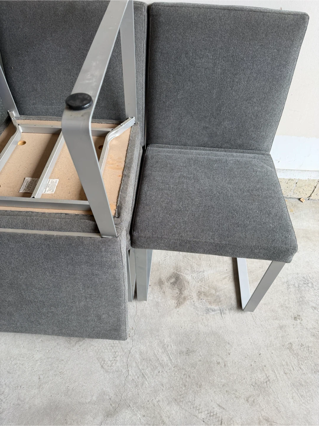 Grey Fabric Dining Chairs (Set of 3)