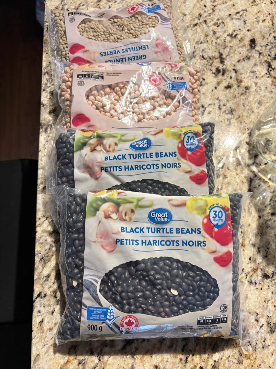Great Value Black Turtle Beans, Chick Peas & Lentils Bundle