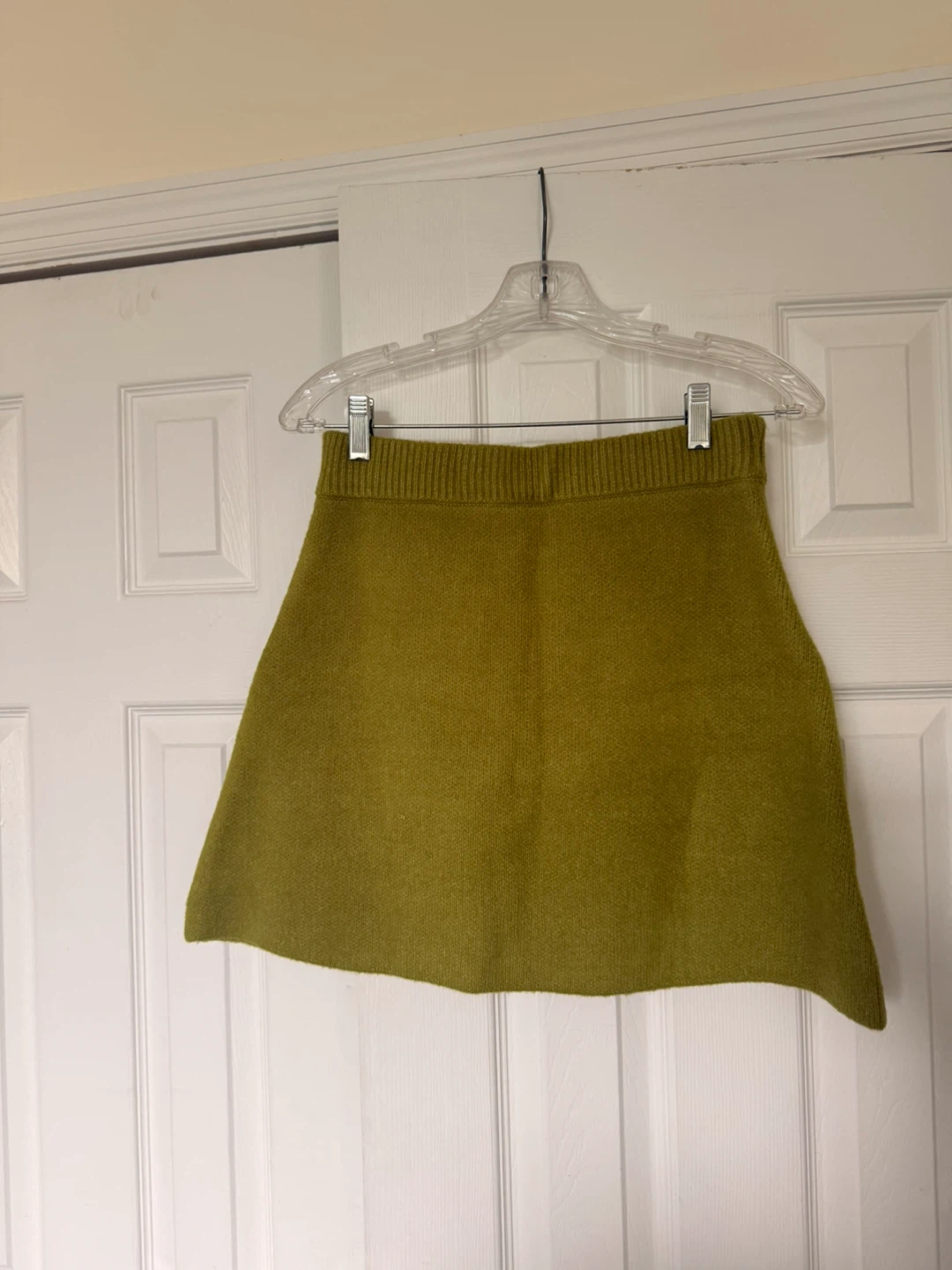 New ZARA Knit A-Line Skirt - Olive Green