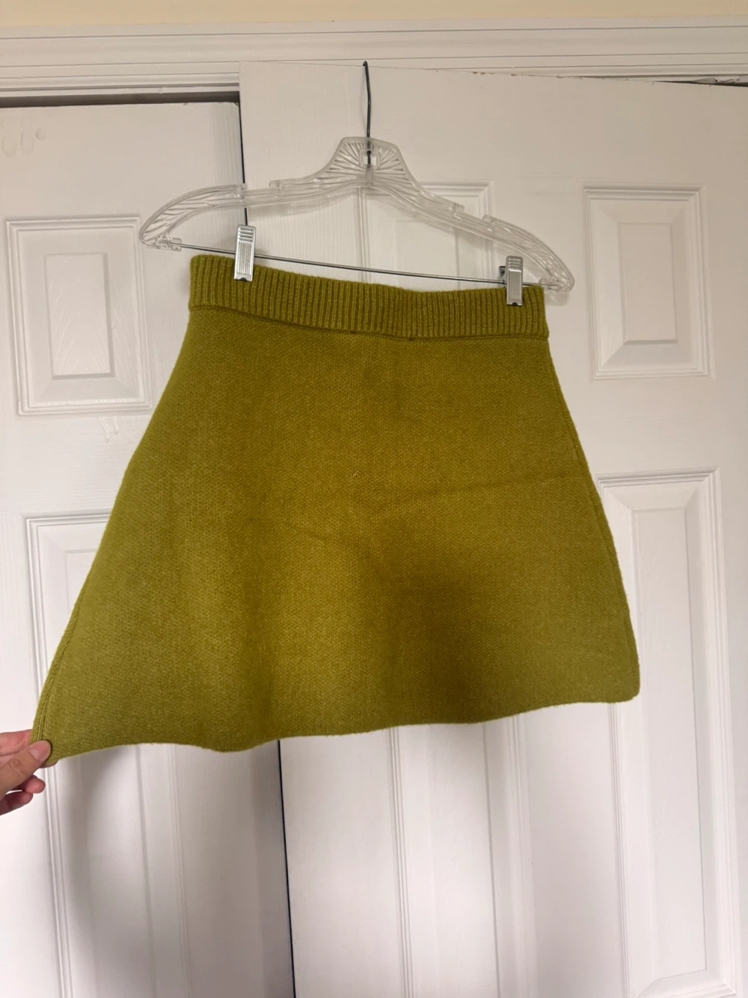 New ZARA Knit A-Line Skirt - Olive Green - photo 2