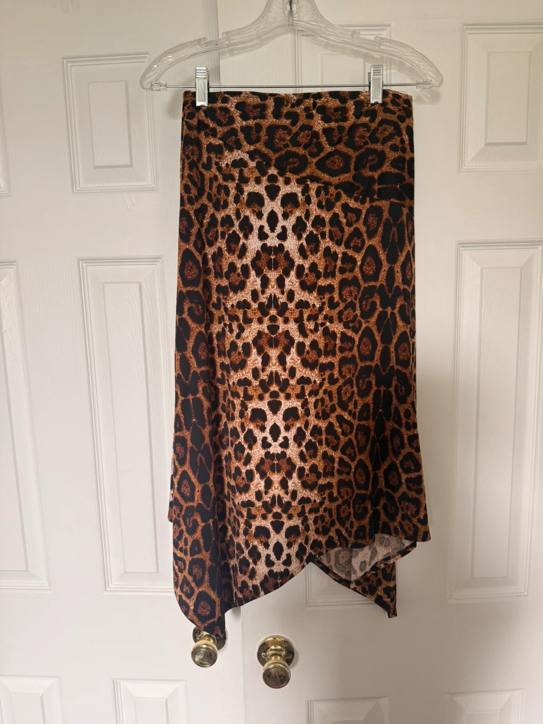 Leopard Print Asymmetrical Skirt. Size: S - photo 3
