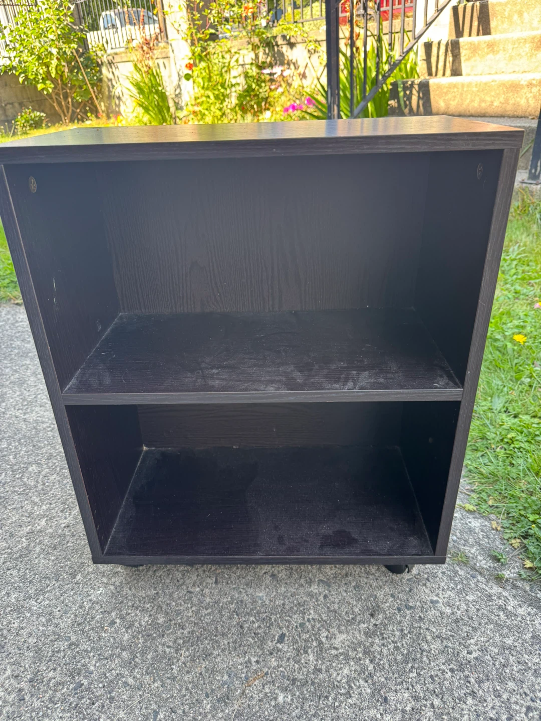 Dark Brown Two-Shelf Bookcase with Wheels - photo 2