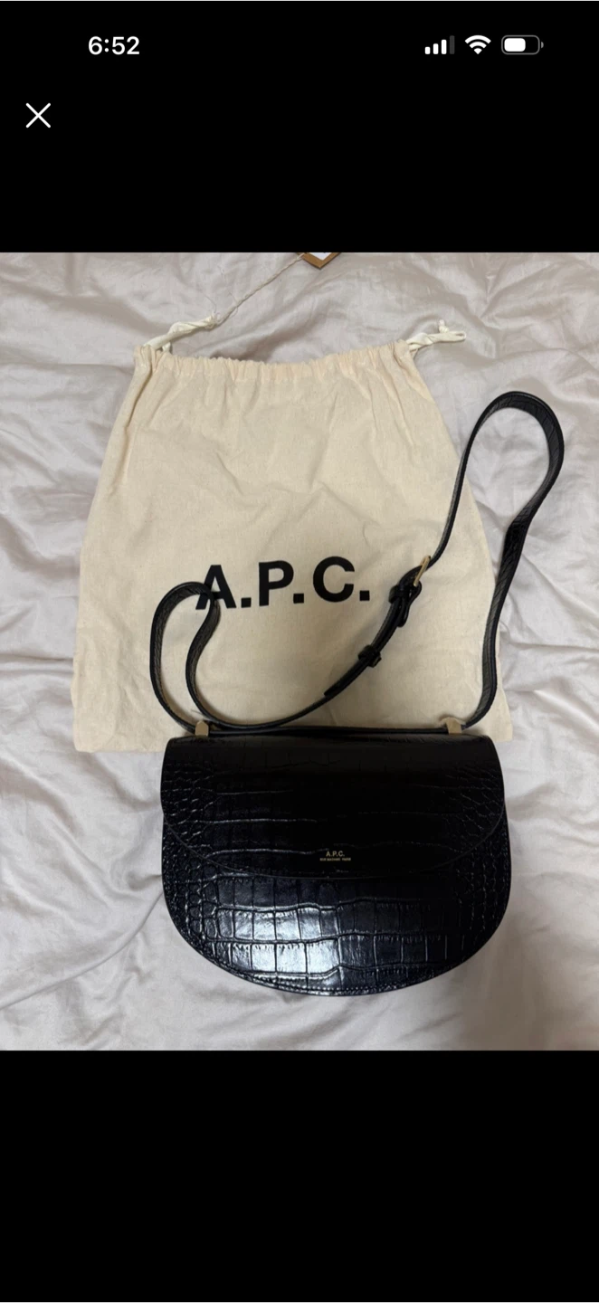 A.P.C Genevieve genuine leather crocodile motif purse
