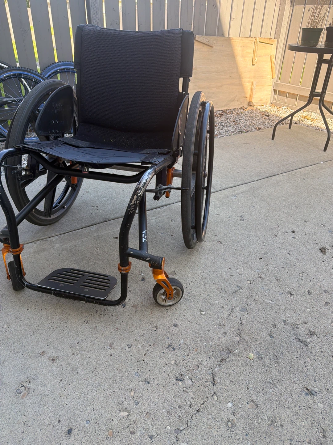 Black and Orange Lightweight Wheelchair