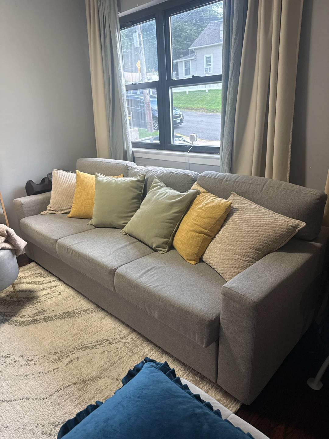 Gray Sofa with Pillows