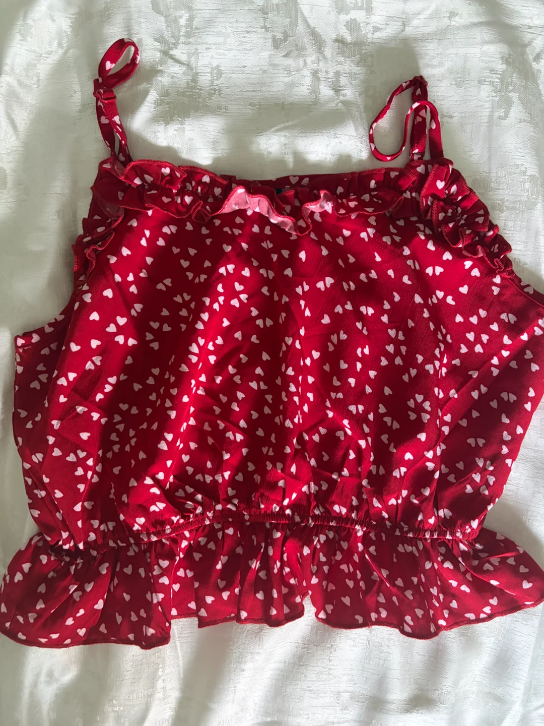 Red Heart Print Cami Top size S