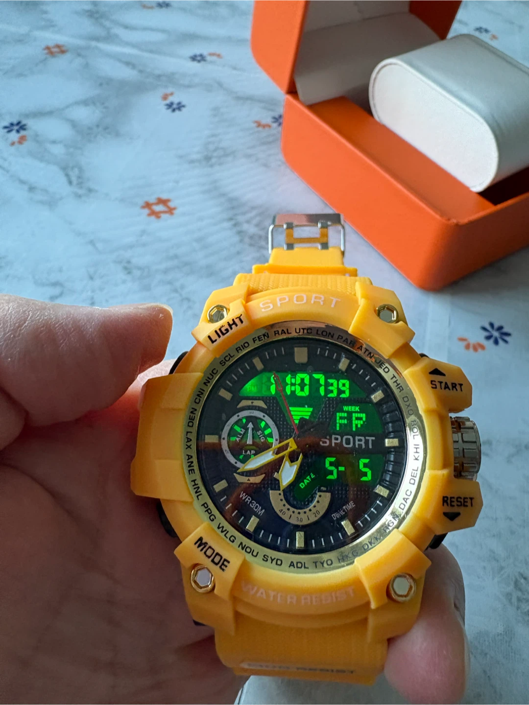 New Yellow Digital Analog Sports Watch – No Box - photo 4