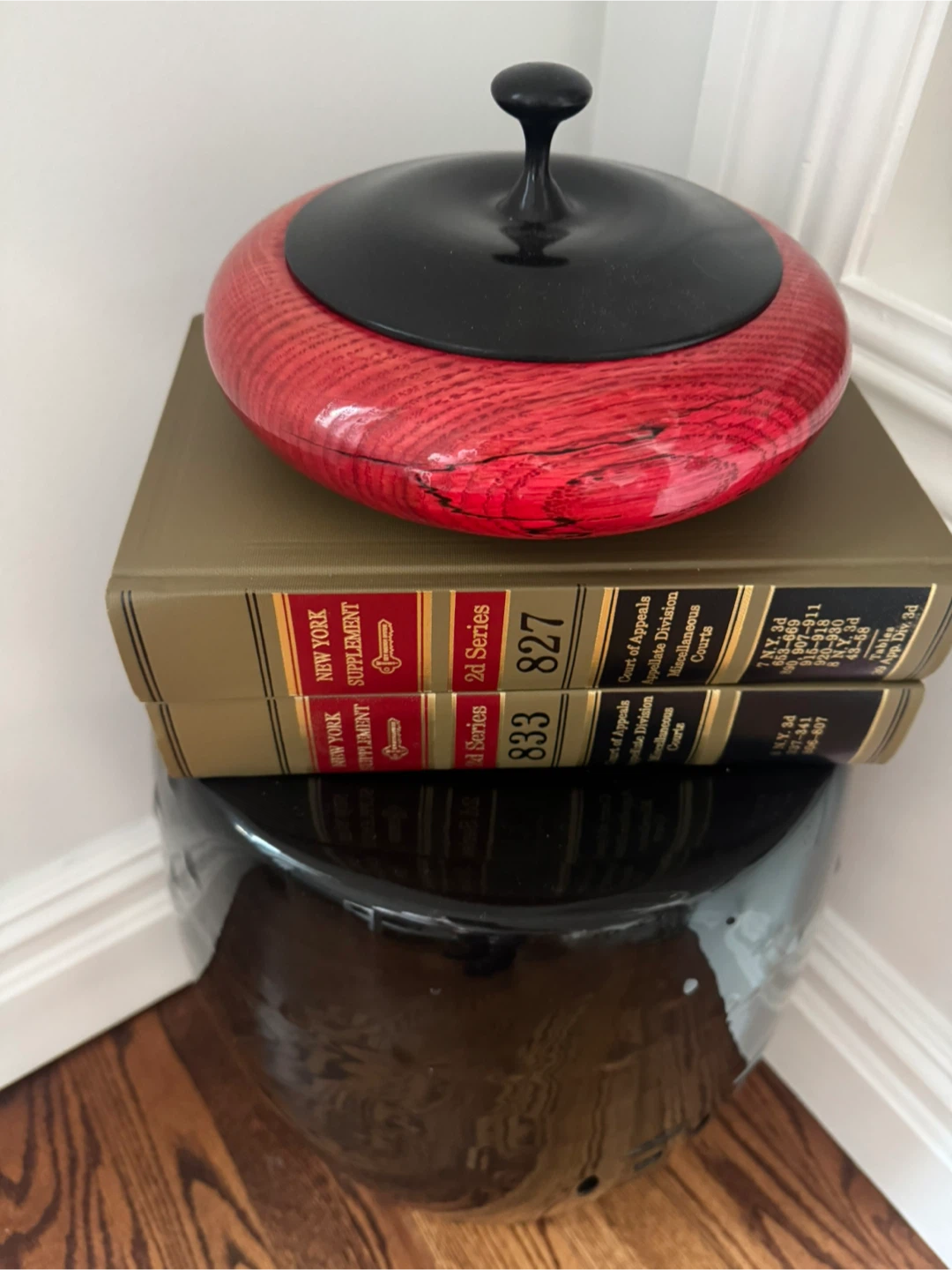 Black Garden Stool with decorative accents - photo 2